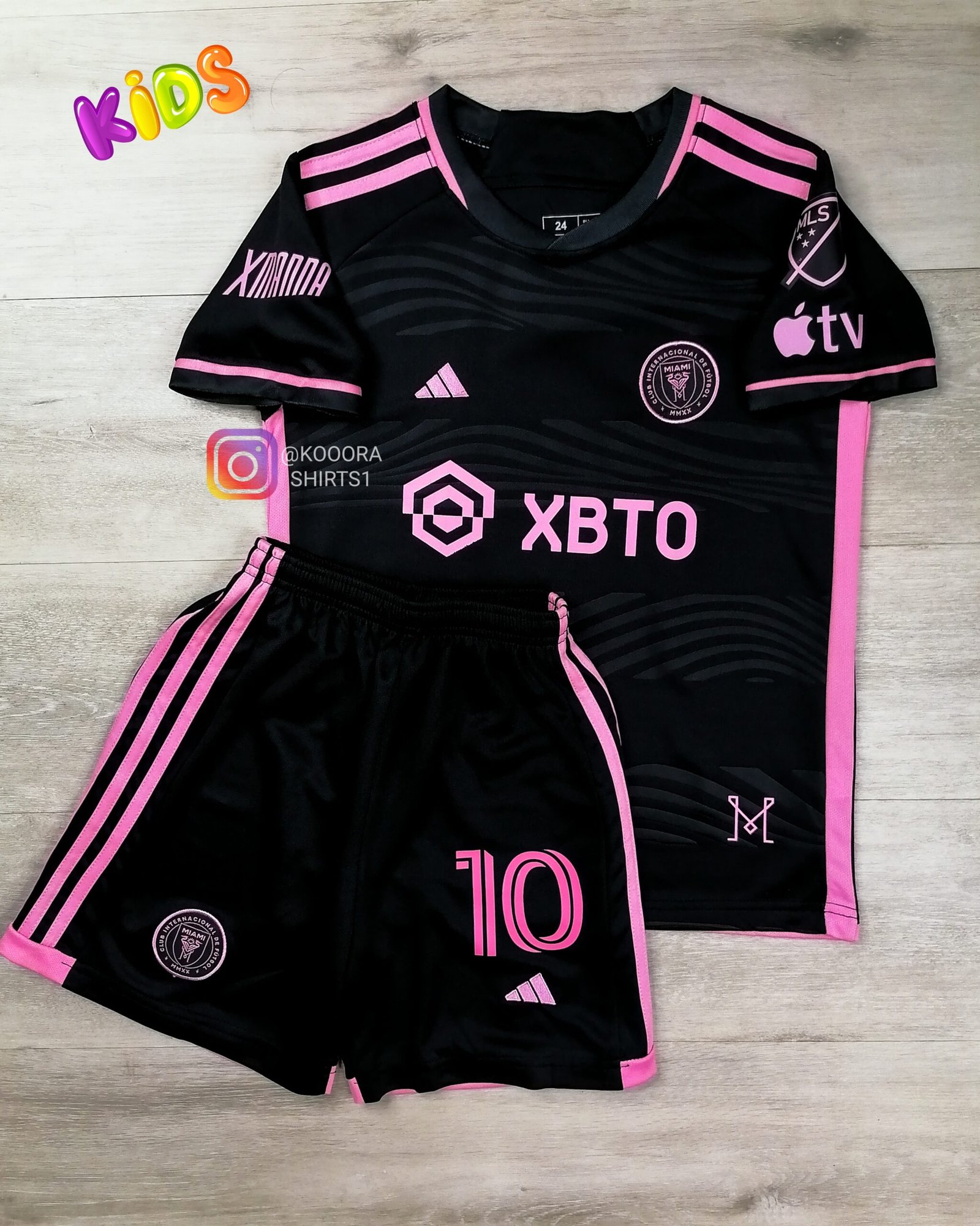 Messi Inter Miami Away Kids kit 23/24 - Image 2
