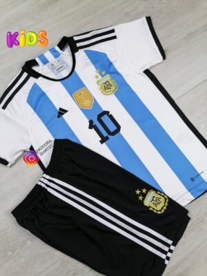 Messi Argentina Home Kids kit World cup 2022