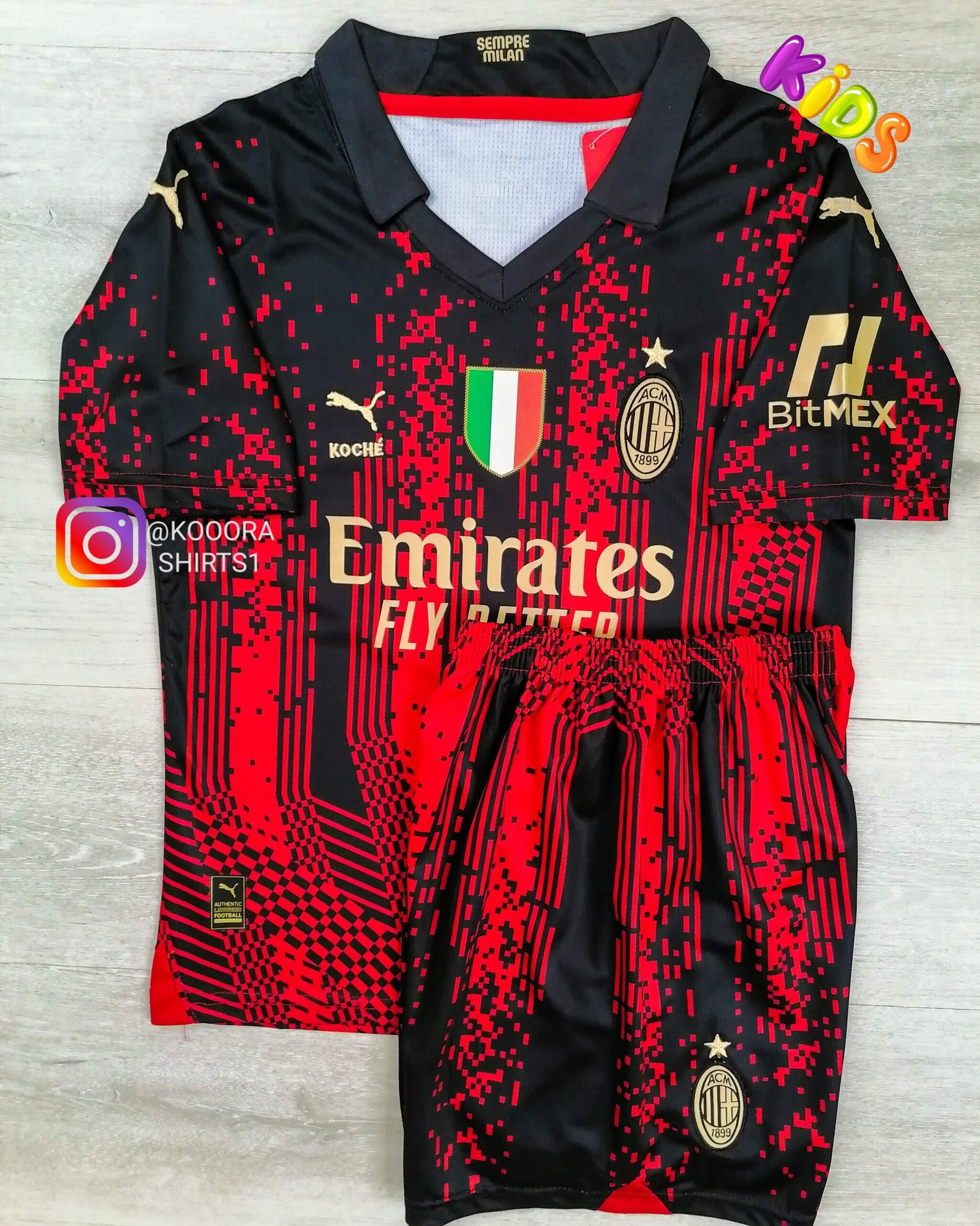 AC Milan 4th Kids kit 2023