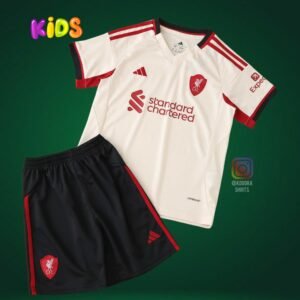 Red Away Kids kit 25/26