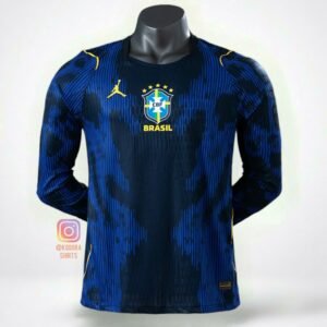 Brazil Away W-C 26 Player Version Long Sleeves Jersey