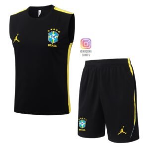 Brazil Black & Yellow Training Vest Set 26/27