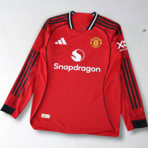 Man United Home Player Edition Long Sleeves Jersey 25/26