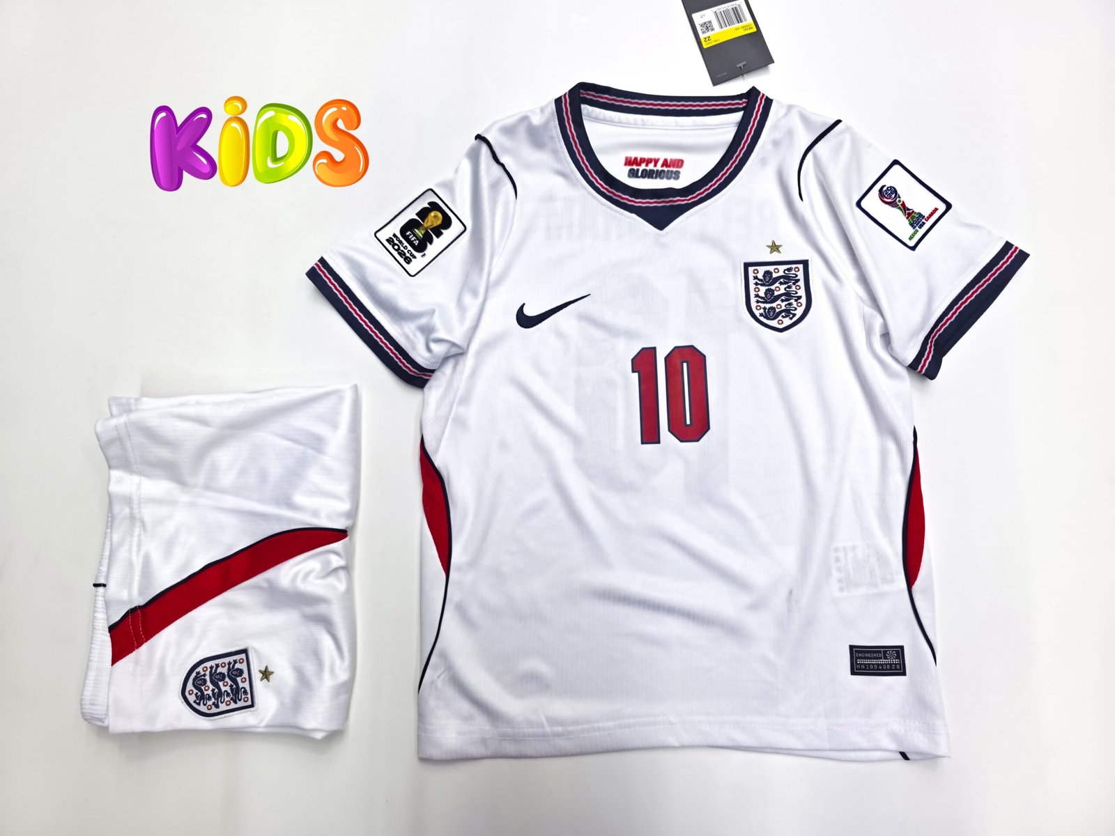 England Bellingham Home Kids kit World Cup 26